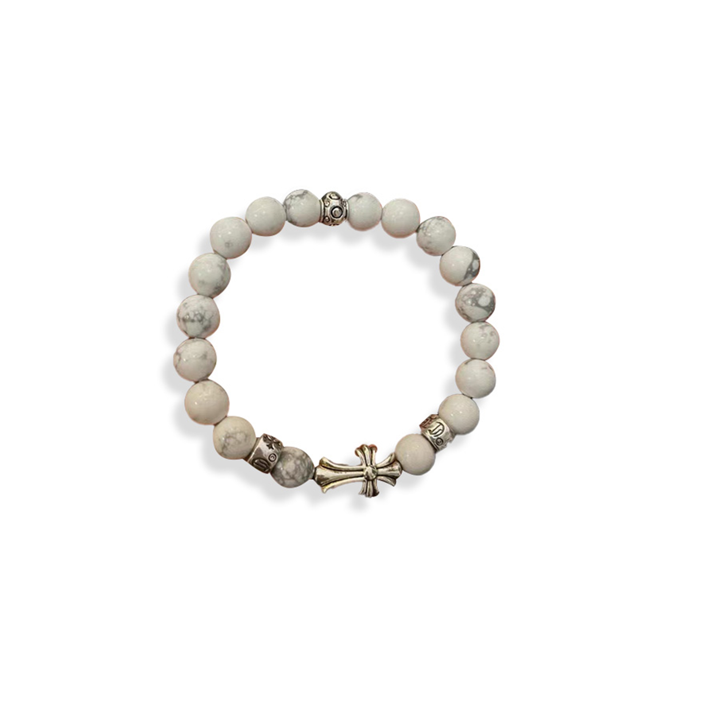 Ch**me He**ts 10mm white turquoise pearl bracelet